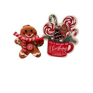 Gingerbread man & Christmas cookie sign- NWT
